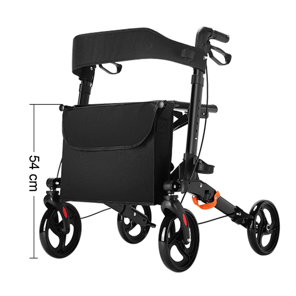 ByteTecpeak R1 Leichter faltbarer Rollator mit Sitz, höhenverstellbar, nur 8 kg, bis 100 kg belastbar, mit Einkaufstasche