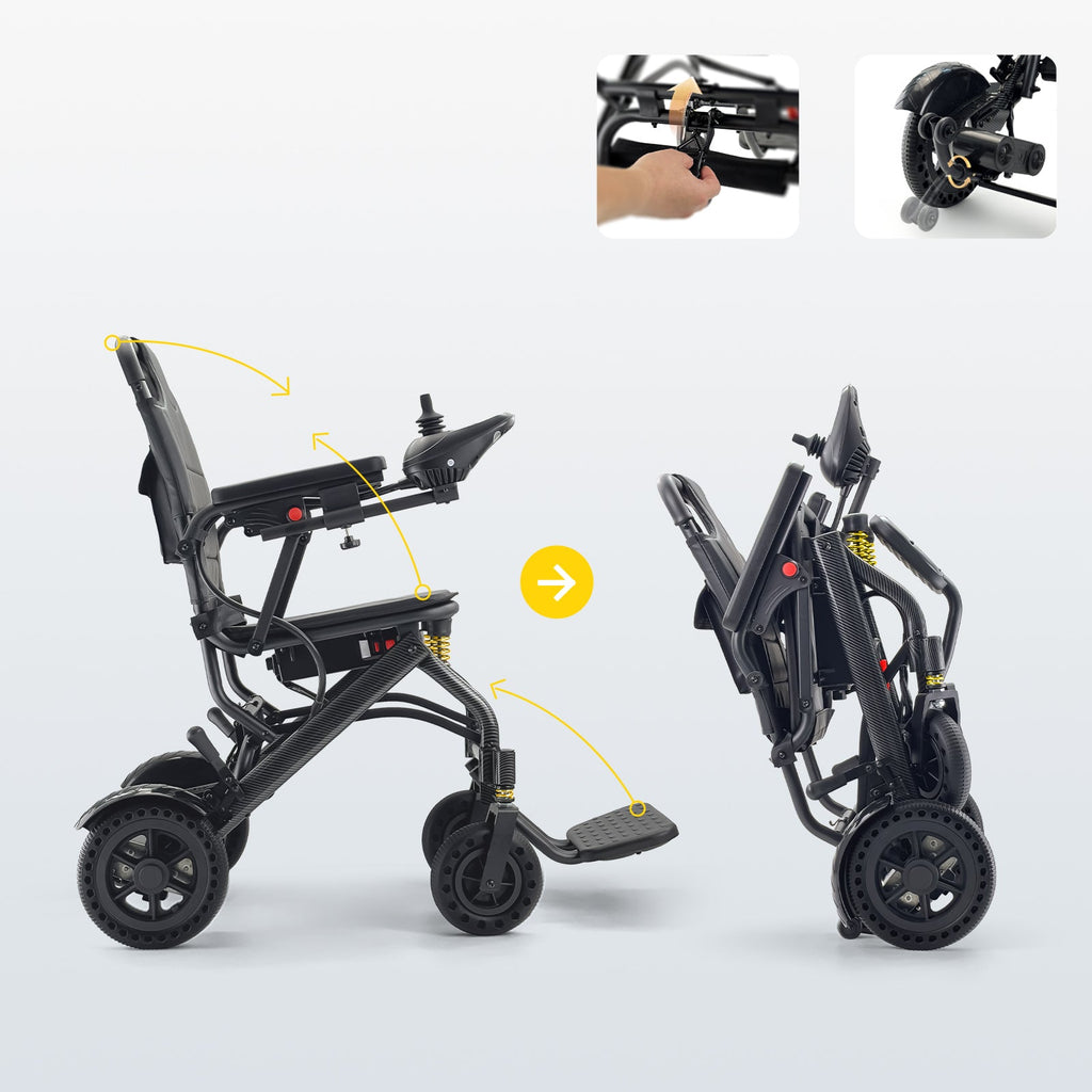 ByteTecpeak D13 Doppelfeder Elektrorollstuhl - 500W Motor / 20 km Reichweite
