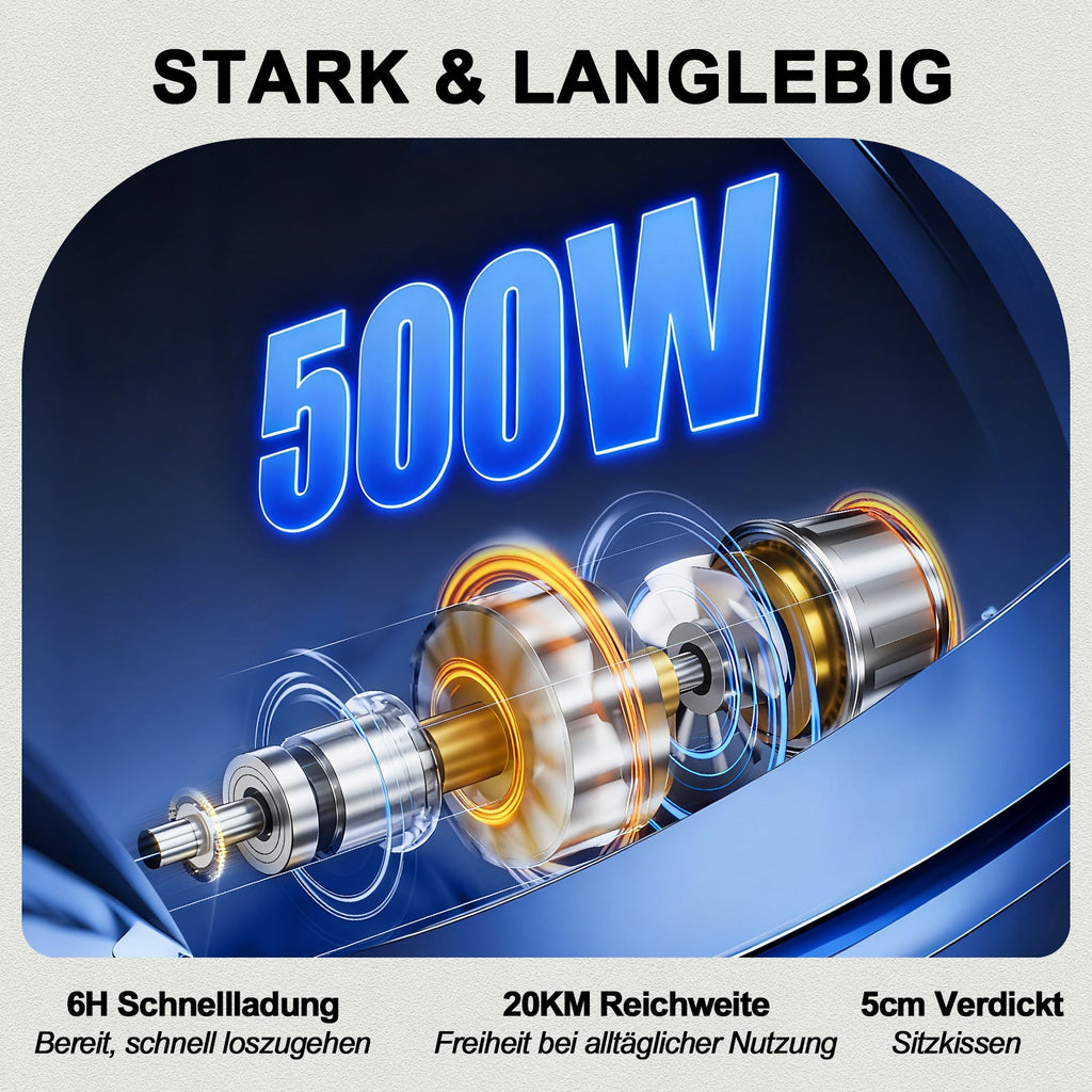 ByteTecpeak D14 Elektrorollstuhl – 18,5 kg, 500W, 12-Ah-Lithium-Akku, 150 kg Tragfähigkeit.