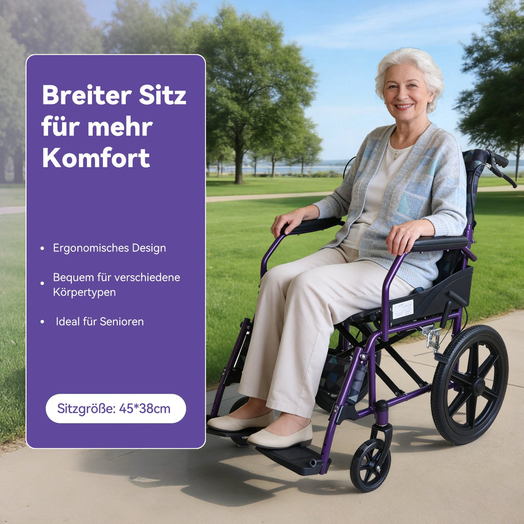 ByteTecpeak M5 Ultraleichter manueller Rollstuhl aus Aluminium, 11 kg, 100 kg belastbar