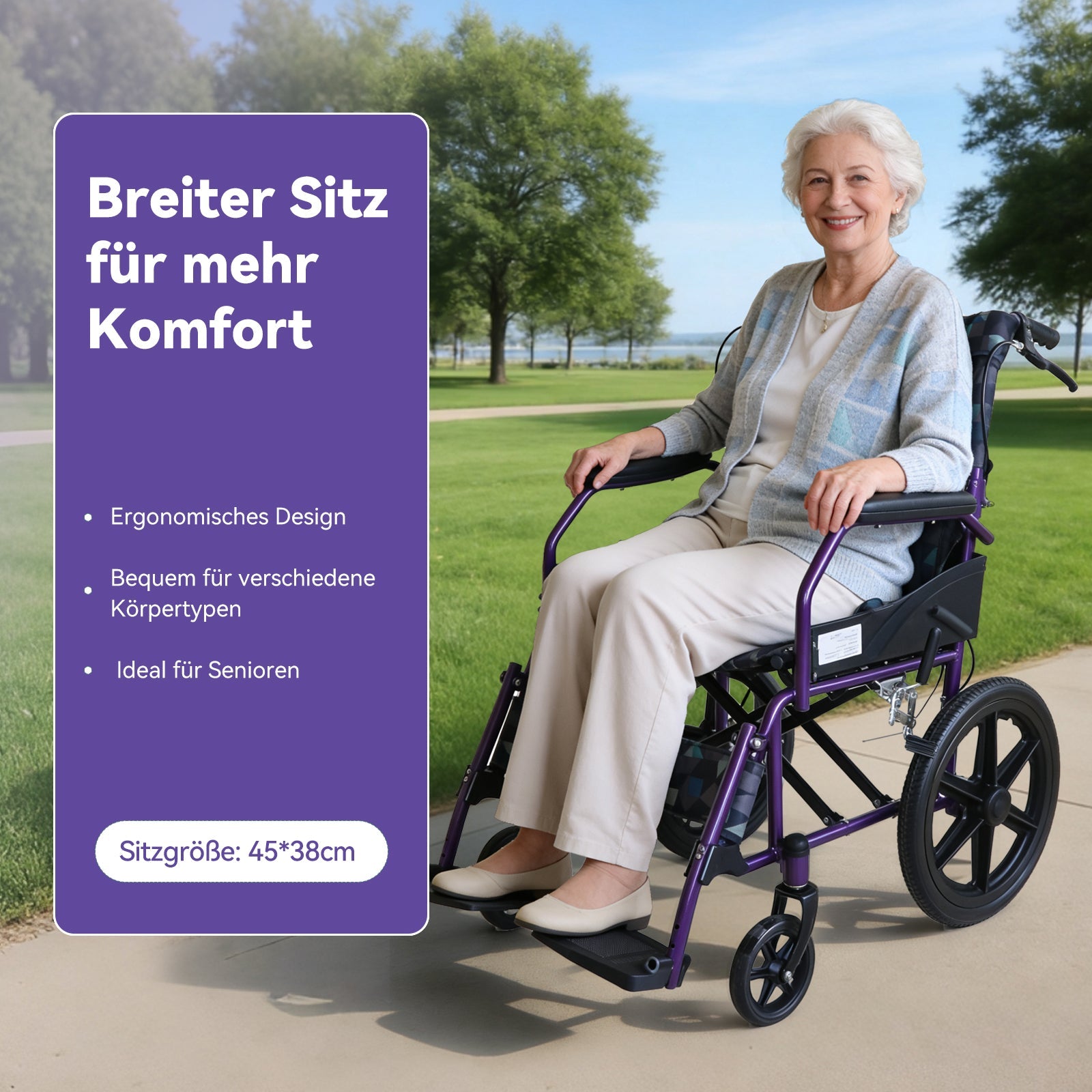 ByteTecpeak M5 Ultraleichter manueller Rollstuhl aus Aluminium, 11 kg, 100 kg belastbar