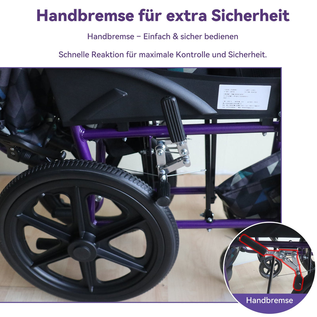 ByteTecpeak M5 Ultraleichter manueller Rollstuhl aus Aluminium, 11 kg, 100 kg belastbar