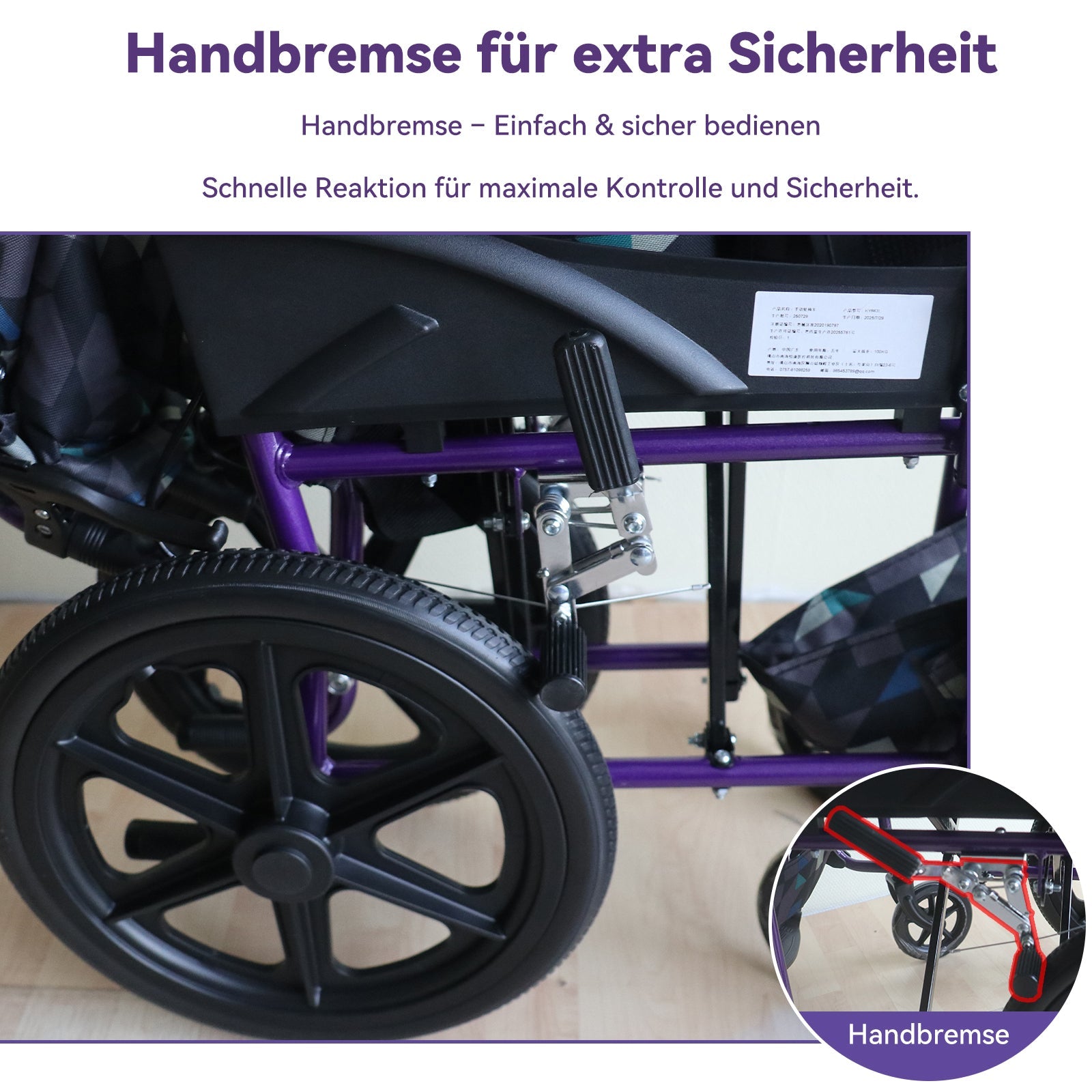 ByteTecpeak M5 Ultraleichter manueller Rollstuhl aus Aluminium, 11 kg, 100 kg belastbar