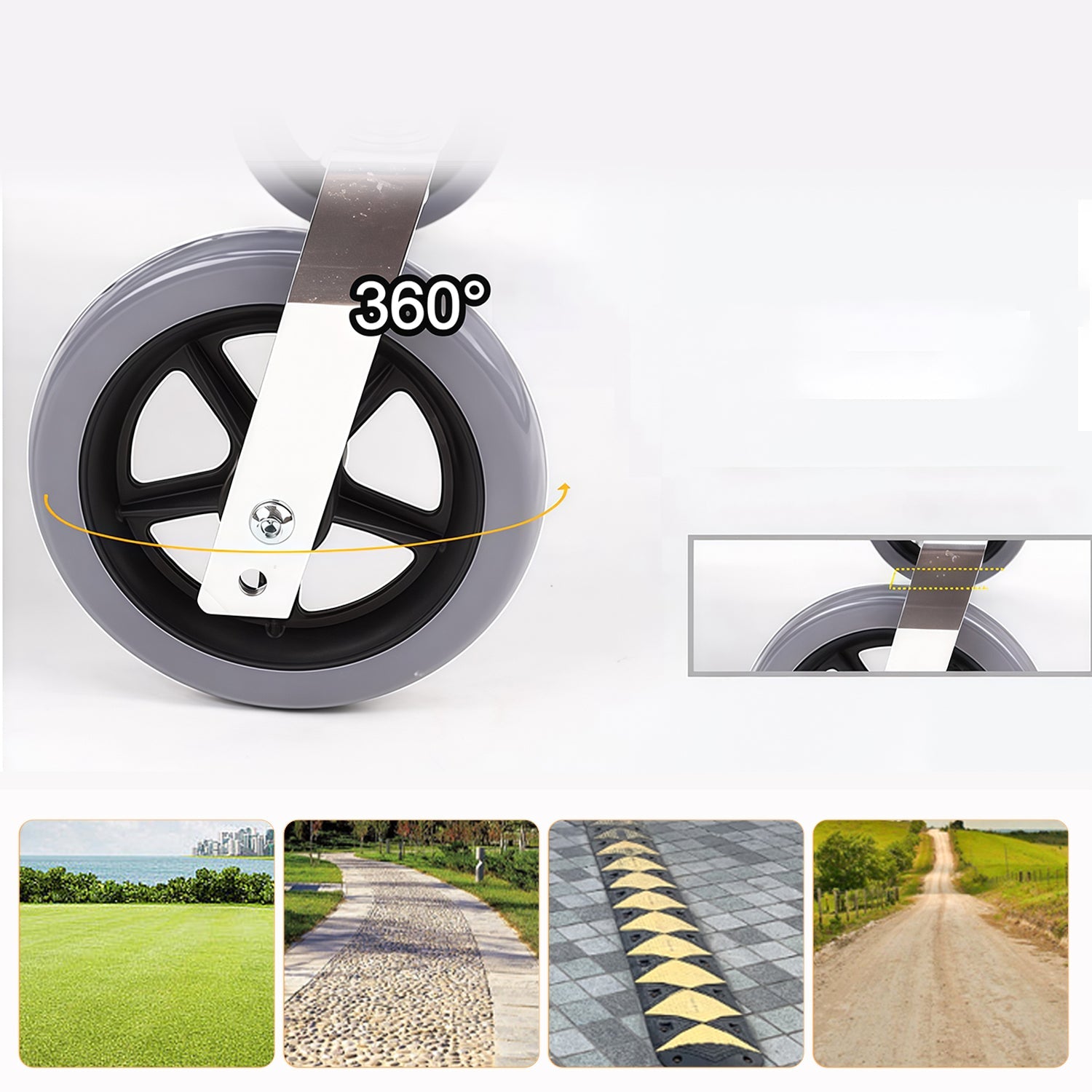 ByteTecpeak M3 Ultraleichter manueller Rollstuhl aus Aluminium, faltbarer Transitrollstuhl für Reise und Alltag, bis 100 kg belastbar
