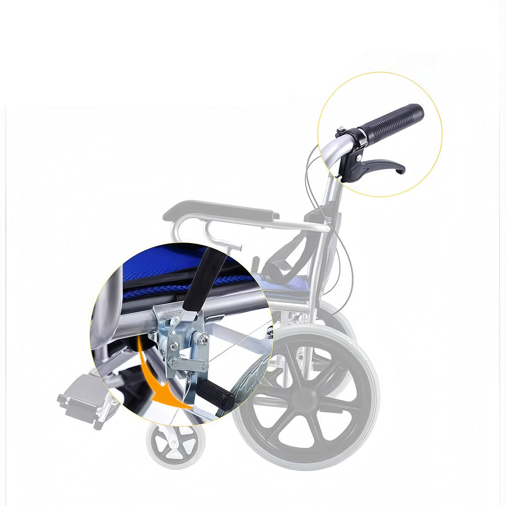 ByteTecpeak M3 Ultraleichter manueller Rollstuhl aus Aluminium, faltbarer Transitrollstuhl für Reise und Alltag, bis 100 kg belastbar