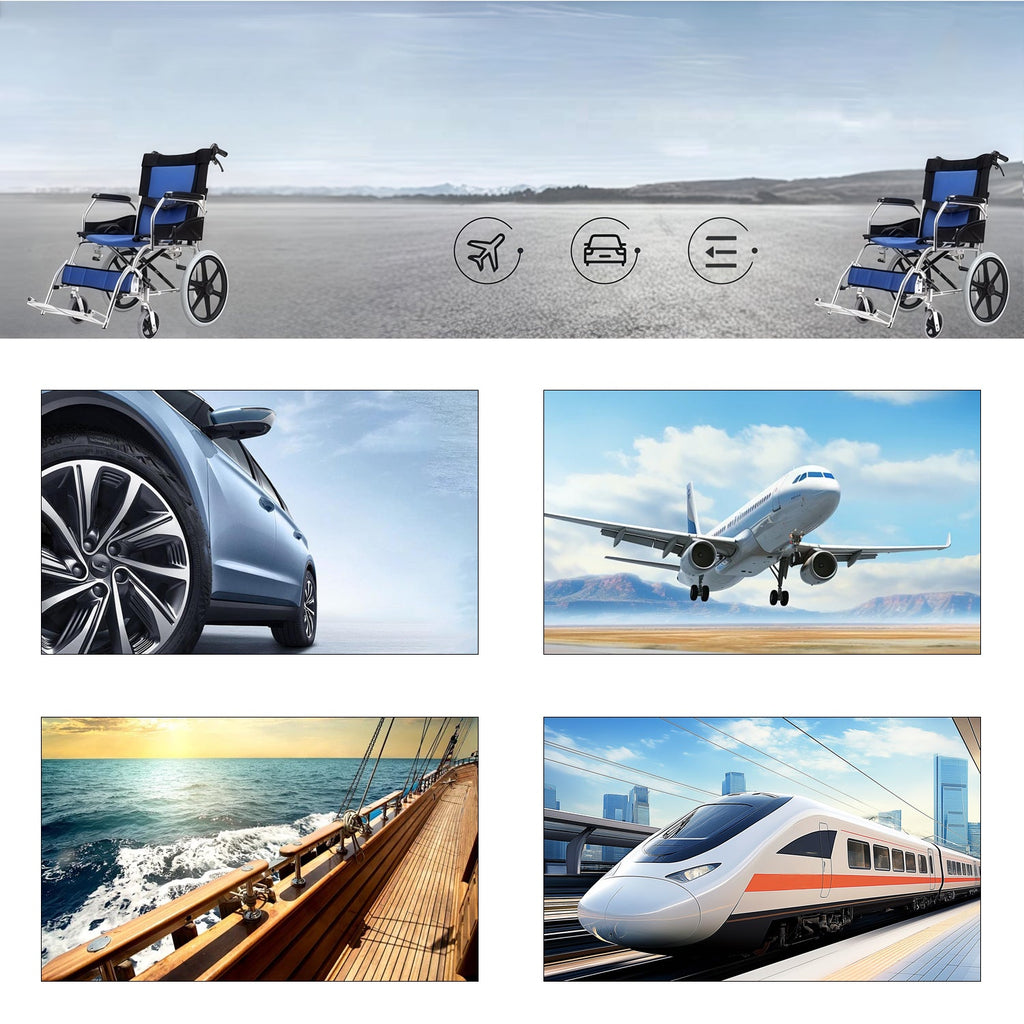 ByteTecpeak M3 Ultraleichter manueller Rollstuhl aus Aluminium, faltbarer Transitrollstuhl für Reise und Alltag, bis 100 kg belastbar