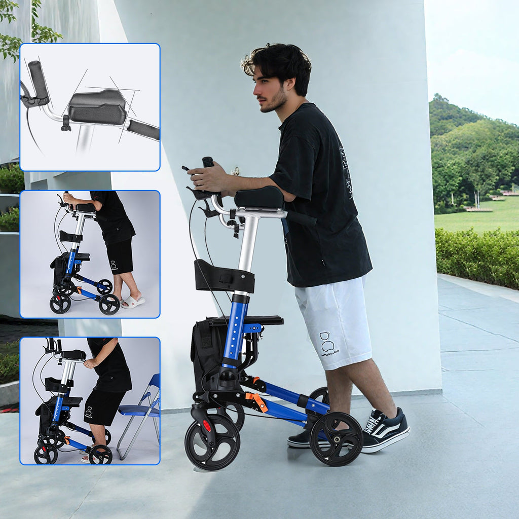ByteTecpeak R2 4-Rad Rollator – Höhenverstellbar mit Sitzfläche, jetzt im Angebot, bis 100 kg
