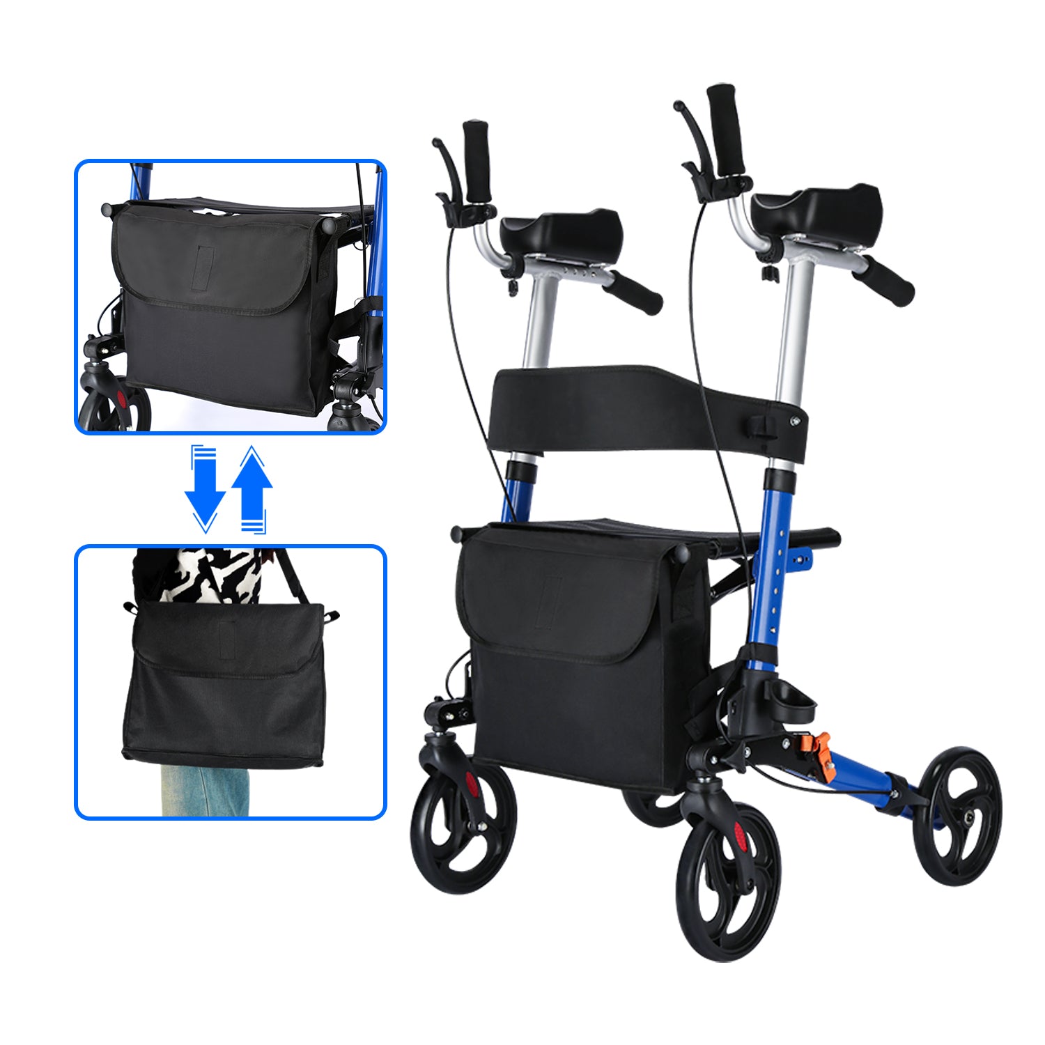 ByteTecpeak R2 4-Rad Rollator – Höhenverstellbar mit Sitzfläche, jetzt im Angebot, bis 100 kg