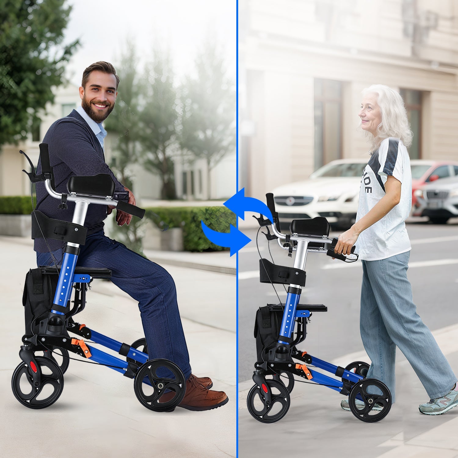 ByteTecpeak R2 4-Rad Rollator – Höhenverstellbar mit Sitzfläche, jetzt im Angebot, bis 100 kg