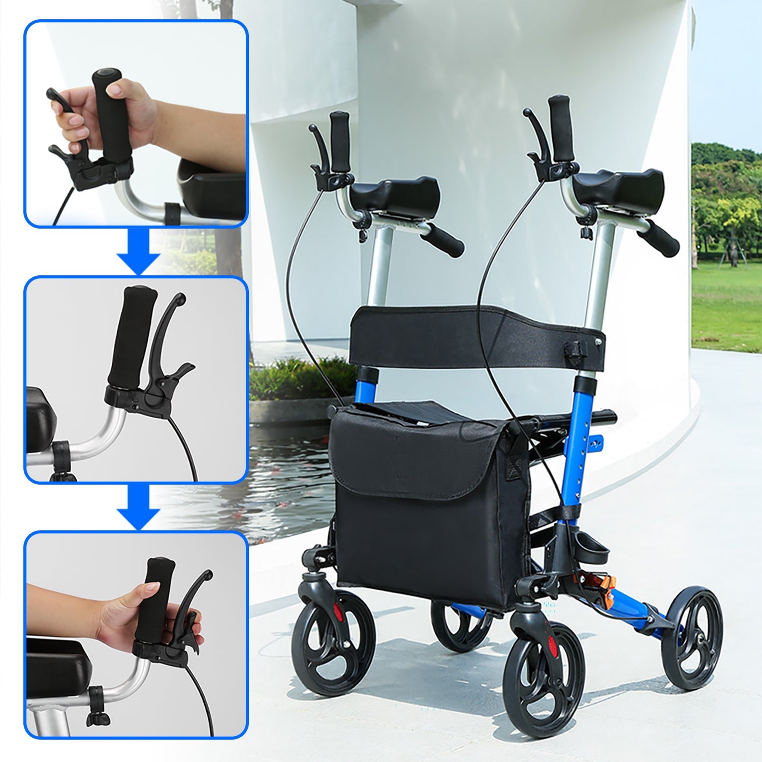ByteTecpeak R2 4-Rad Rollator – Höhenverstellbar mit Sitzfläche, jetzt im Angebot, bis 100 kg