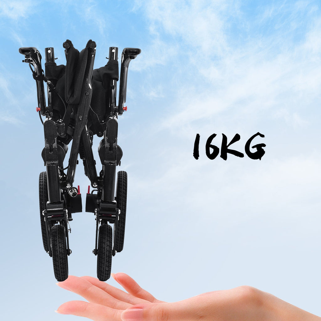 ByteTecpeak XP01 Elektrischer Rollstuhl aus Carbon, 2×8Ah Batterien, Reichweite 25 km