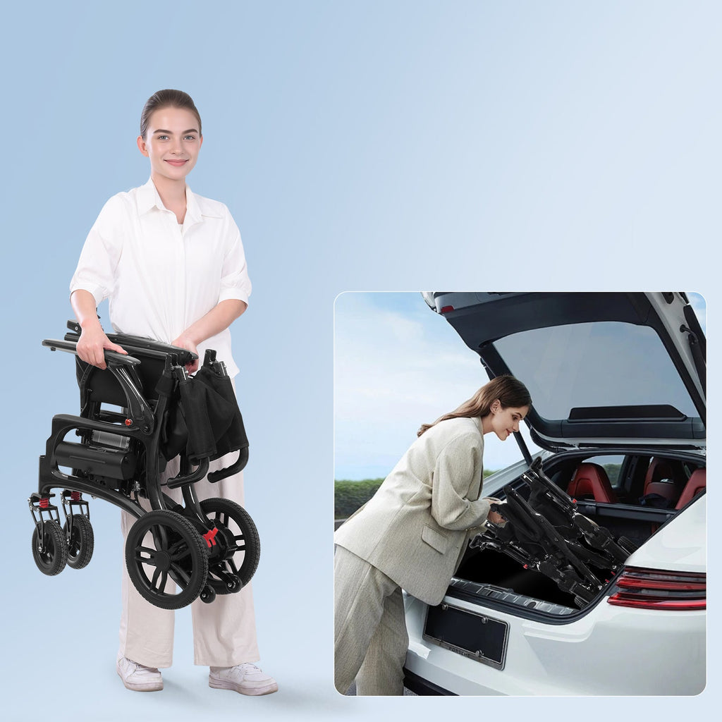 ByteTecpeak XP01 Elektrischer Rollstuhl aus Carbon, 2×8Ah Batterien, Reichweite 25 km